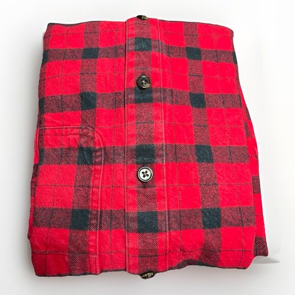 Filson XS Red Black Buffalo Plaid Flannel Shirt Women’s Cotton Button Front Top - Picture 4 of 7